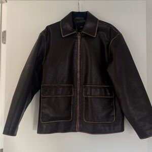 Mango Oversized Faux Leather Jacket